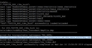 TRANSPORT TABLESPACE – Wrong Datafile Destination – 18c TRANSPORT TABLESPACE – Wrong Datafile Destination – 18c